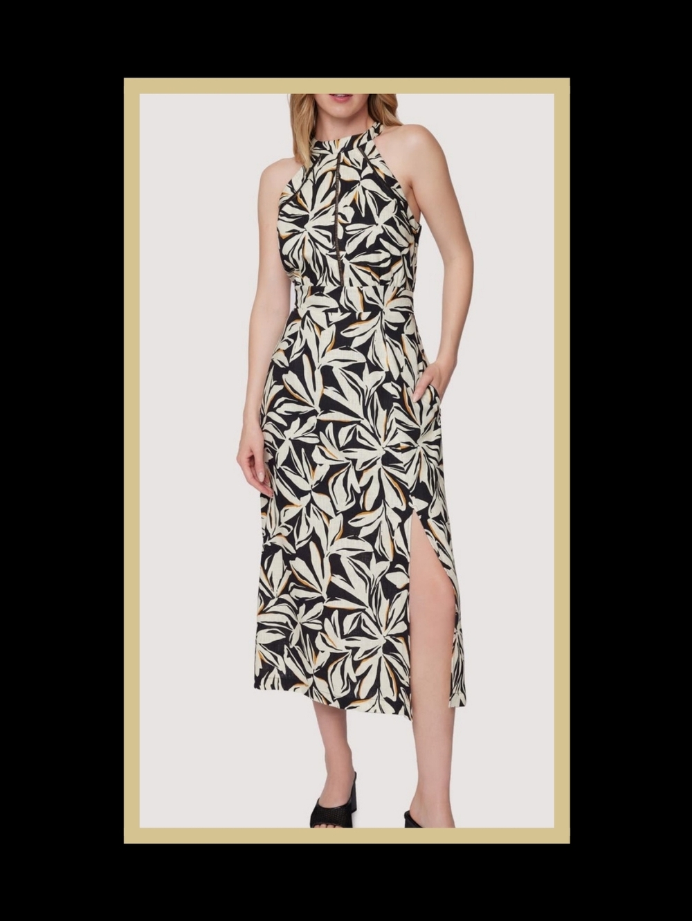 LOST AND WANDER GENEVIEVE LADDER STITCH MIDI DRESS